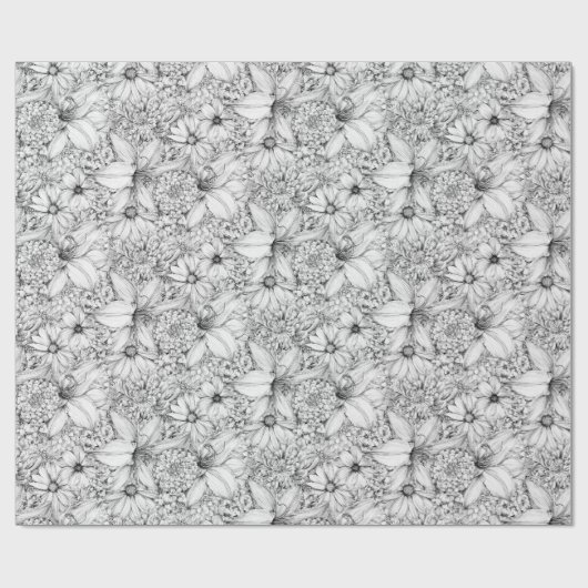 フローラヒマワリとアジサイのカラーユアワー ラッピングペーパー (フラット)