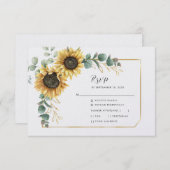 フローラヒマワリ幾何学ユーカリ 出欠カード (正面/裏面)