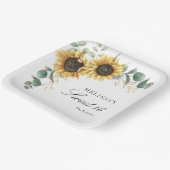フローラヒマワリ素朴ユーカリプタス16パーティー ペーパープレート (傾斜あり)