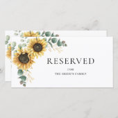 フローラヒマワリ結婚ユーカリ予約カード (正面/裏面)