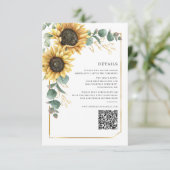 フローラヒマワリ結婚ユーカリ詳細カード 招待状 (スタンド正面)