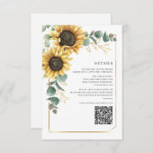 フローラヒマワリ結婚ユーカリ詳細カード 招待状 (正面/裏面)