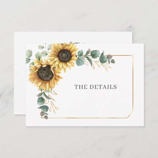 フローラヒマワリ結婚ユーカリ詳細 エンクロージャーカード (正面/裏面)