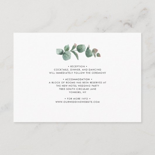 フローラヒマワリ結婚ユーカリ詳細 エンクロージャーカード (裏面)