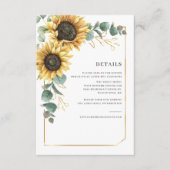 フローラヒマワリ結婚ユーカリ詳細 エンクロージャーカード (正面)