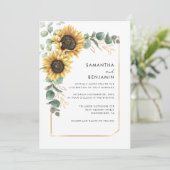 フローラヒマワリ結婚ユーカリ 招待状 (スタンド正面)