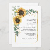 フローラヒマワリ結婚ユーカリ 招待状 (正面/裏面)