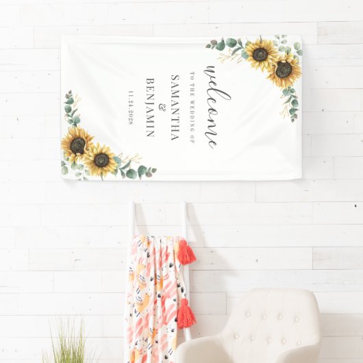 フローラヒマワリ結婚ユーカリ 横断幕 (インサイチュ)