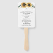 フローラヒマワリ葉カリ結婚式 プログラム ハンドファン (裏面)