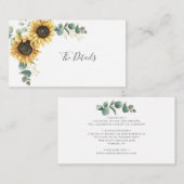 フローラヒマワリ葉ユーカリス結婚ズ エンクロージャーカード (正面/裏面)