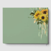 フローラヒマワールユーカリプトゥスセージ結婚グリーン ゲストブック (裏面)