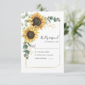 フローラヒマワールユーカリ幾何学緑 出欠カード (スタンド正面)