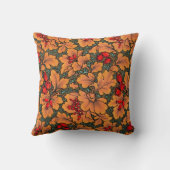 フローラビクトリアンとリーフパターン自然アート クッション (裏面)