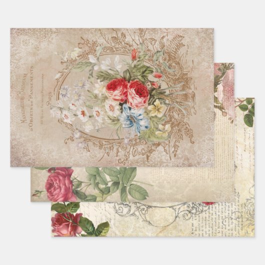 フローラビクトリアンエフエマデクページ ラッピングペーパーシート (セット)