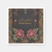フローラビクトリアンゴシックブライダルシャワー スタンダードカクテルナプキン (正面)