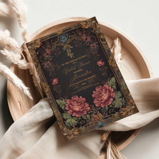 フローラビクトリアンゴシックブライダルシャワー 招待状