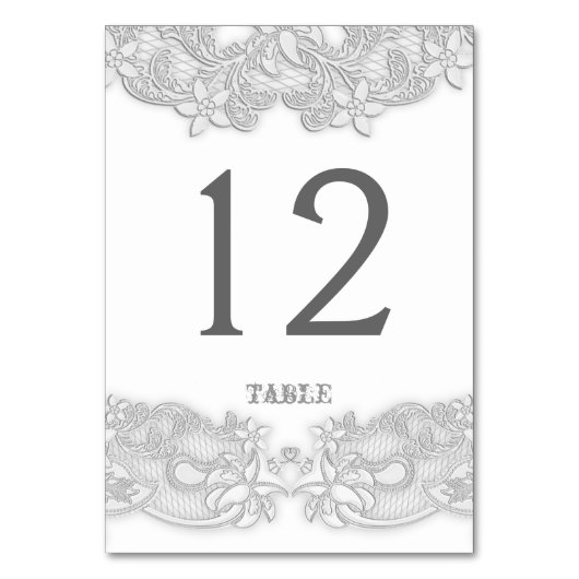 フローラビクトリアンシルバーグレーテーブルカード テーブルナンバー (正面)