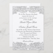 フローラビクトリアンシルバーグレーレース 招待状 (正面/裏面)