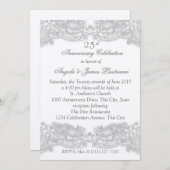 フローラビクトリアンシルバー結婚周年記念 招待状 (正面/裏面)