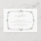 フローラビクトリアンセージ緑披露宴結婚ズ エンクロージャーカード (正面)