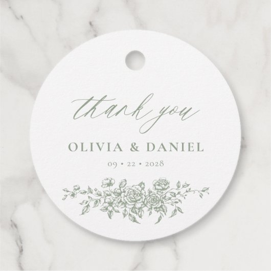 フローラビクトリアンセージ緑披露宴結婚ズ フェイバータグ (裏面)