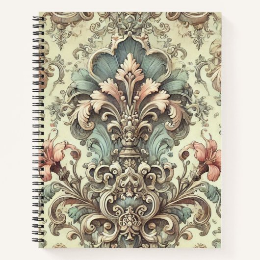 フローラビクトリアンダマスクパターン ノートブック (正面)