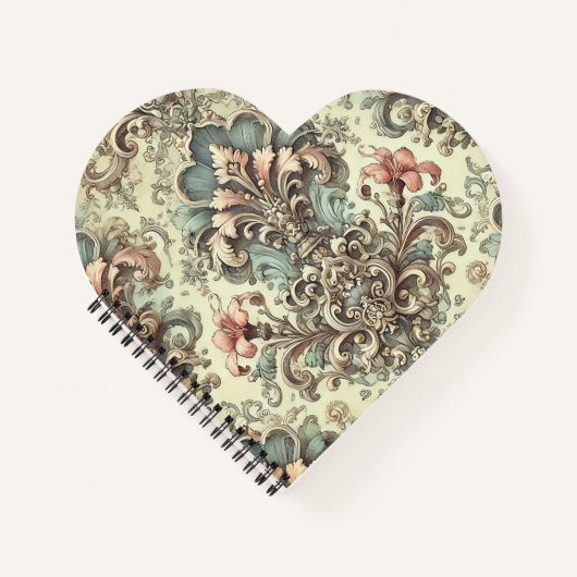 フローラビクトリアンダマスクパターン ノートブック (正面)