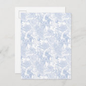 フローラビクトリアントイルインウェッジウッドブルー インビテーションポストカード (正面/裏面)
