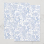 フローラビクトリアントワレWedgewood Blue on White 招待状 (正面/裏面)