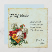 フローラビクトリアンバレンタインのスクラップブックジャーナル シーズンカード (正面/裏面)