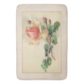 フローラビクトリアンパステルピーチバラ バスマット (正面縦)