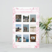 フローラビクトリアンピンクと白のブライダルシャワーゲーム (スタンド正面)