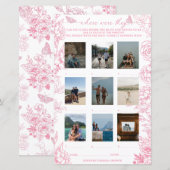 フローラビクトリアンピンクと白のブライダルシャワーゲーム (正面/裏面)