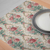 フローラビクトリアンファンタジー絶妙ダマスクデザイン ロングテーブルランナー