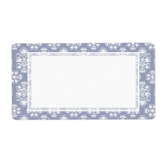 フローラビクトリアンブルーレースダマスク ラベル (正面)