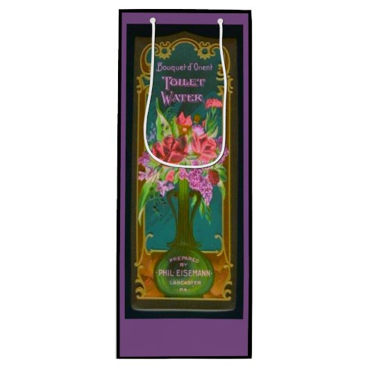 フローラビクトリアンブーケ香水ラベル ワインギフトバッグ (正面)