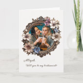 フローラビクトリアンラウンド写真の花嫁の提案 招待状 (正面)