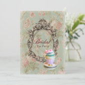 フローラビクトリアン植物性ブライダルシャワー茶パーティー 招待状 (スタンド正面)