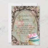 フローラビクトリアン植物性ブライダルシャワー茶パーティー 招待状 (裏面)