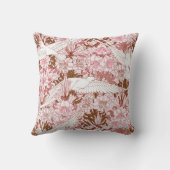 フローラビクトリアン背景を持つ鳥のパターン | クッション (裏面)