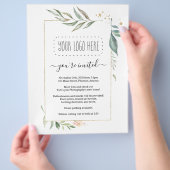 フローラビジネス招待状フライヤー – ロゴの追加 チラシ (手)