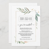 フローラビジネス招待状 – ロゴの追加 招待状 (正面/裏面)