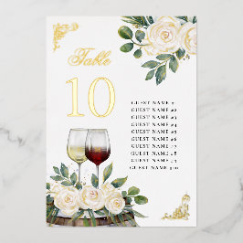 フローラビネヤ結婚ードのテーブル座席表カード 箔招待状