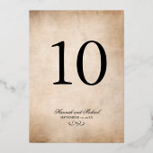 フローラビネヤ結婚ードのテーブル座席表カード 箔招待状 (裏面)