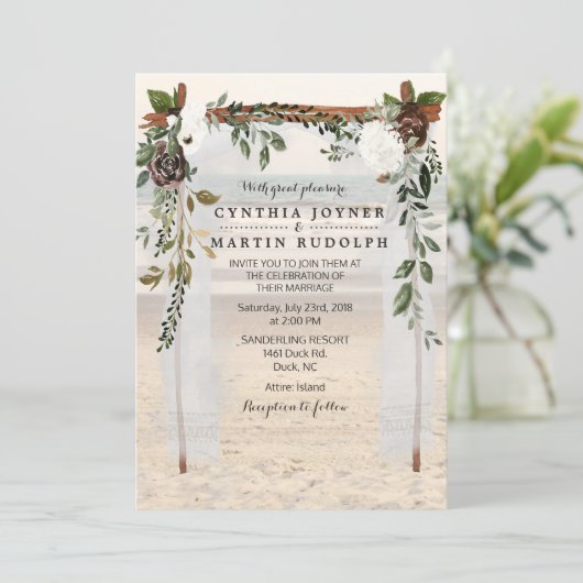 フローラビーチアーバー結婚式招待状 招待状 (スタンド正面)