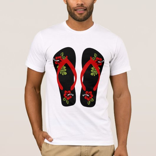 フローラビーチサンダルメンズTシャツ Tシャツ (正面)