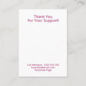 フローラビーチシーガラスイヤリングディスプレイカード 名刺 (裏面)