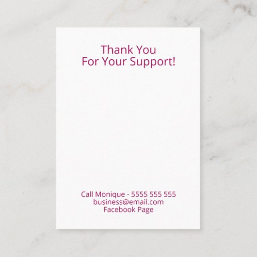 フローラビーチシーガラスイヤリングディスプレイカード 名刺 (裏面)