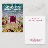 フローラビーチシーガラスイヤリングディスプレイカード 名刺 (正面/裏面)