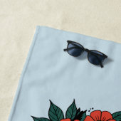 フローラビーチラバーサンセットバケーションギフトレトロ ビーチタオル (インサイチュ)